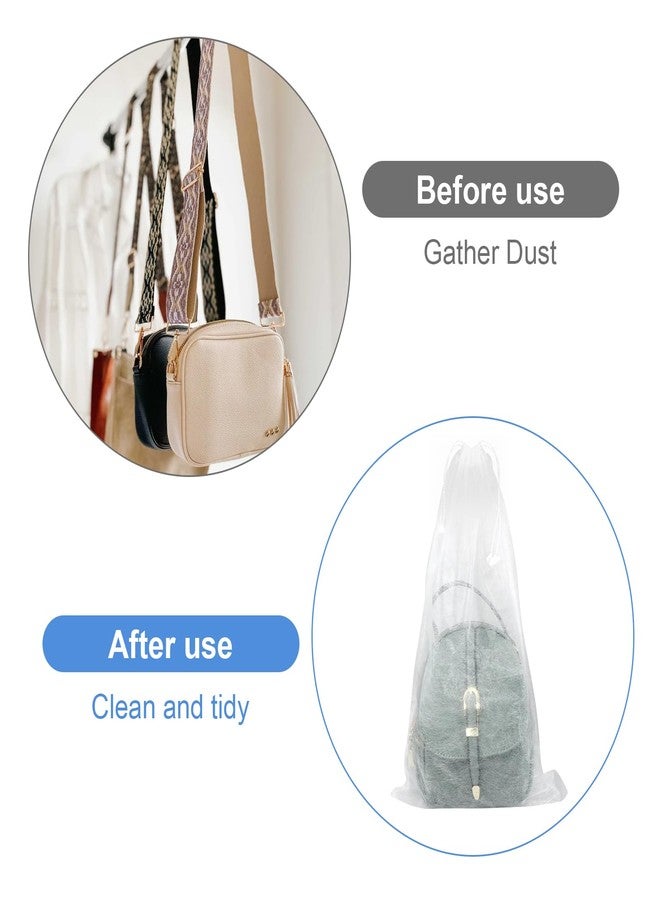 ADLABLD 150 Pcs Dust Bags Drawstring Storage Bag Non Woven Fabric Handbags Storage for Travel Breathable Pouch Portable Storages Organizer for Purse Boot, 18.9 x 12.6 Inch(White) - Image 5